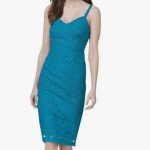 White House Black Market Blue Sheath Midi Dress